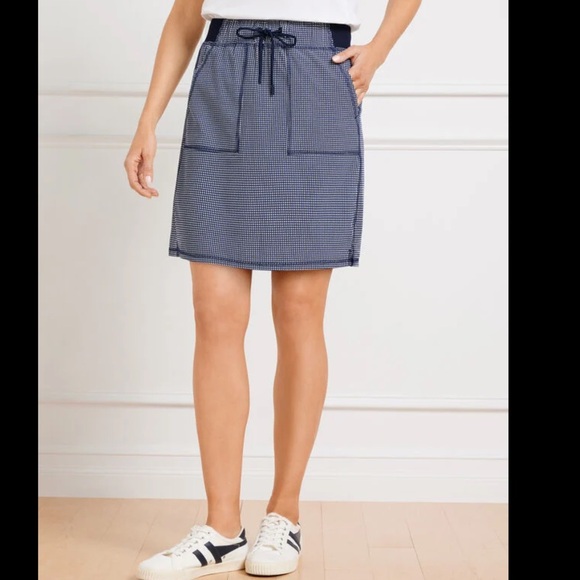 Talbots Dresses & Skirts - T By Talbots Skirt Size S Women Lightweight Woven Stretch Side Slit In Mini Grid